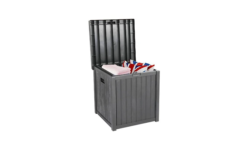 Slickblue 51 Gallon Outdoor Garden Plastic Storage Deck Box – Waterproof & Lockable Chest for Tools, Cushions, and Toys