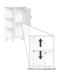 RiverRidge Home 36.63" Single Door Floor Cabinet with Side Shelves