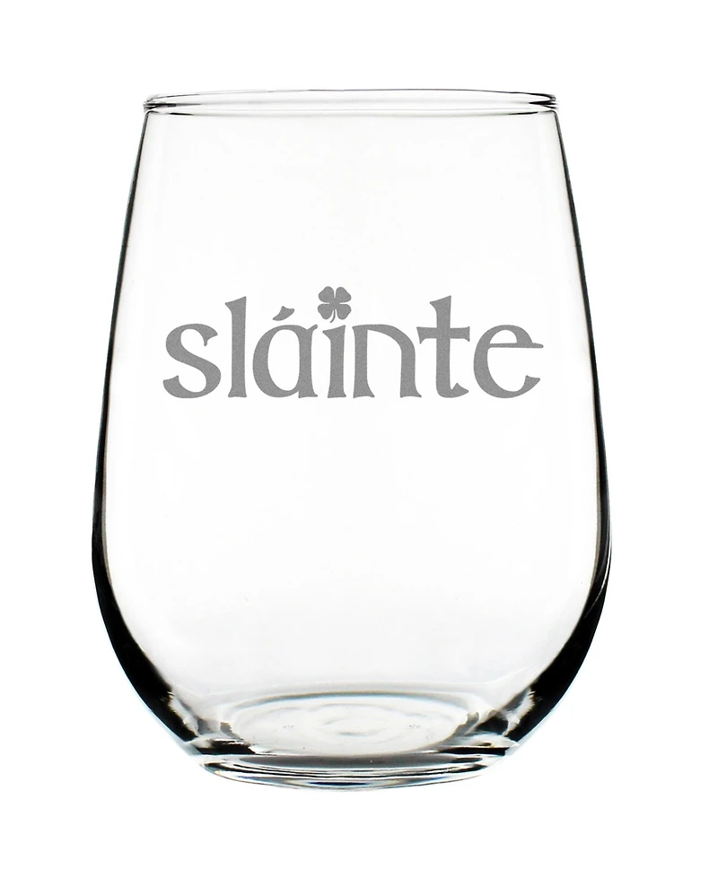 Bevvee Slainte Irish Cheers Stemless Wine Glass