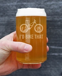 Bevvee I'd Bike That Beer Can Pint Glass