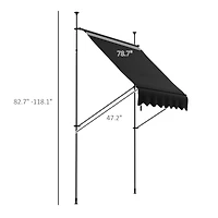 Outsunny 8' x 4' Retractable Awning, Non-Screw, Dark