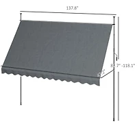 Outsunny 11.5' x 4' Retractable Awning, Non-Screw, Dark
