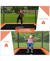 Gymax 6FT Recreational Kids Trampoline W/Swing Safety Enclosure Indoor/Outdoor Orange