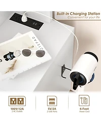 gaomon Vanity Desk with Mirror, Makeup Vanity Desk Charging Station,Led Light with 3 Lighting Modes