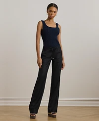 Lauren Ralph Wide-Leg 100% Linen Pants