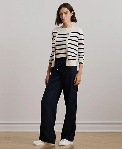 Lauren Ralph Wide-Leg 100% Linen Pants
