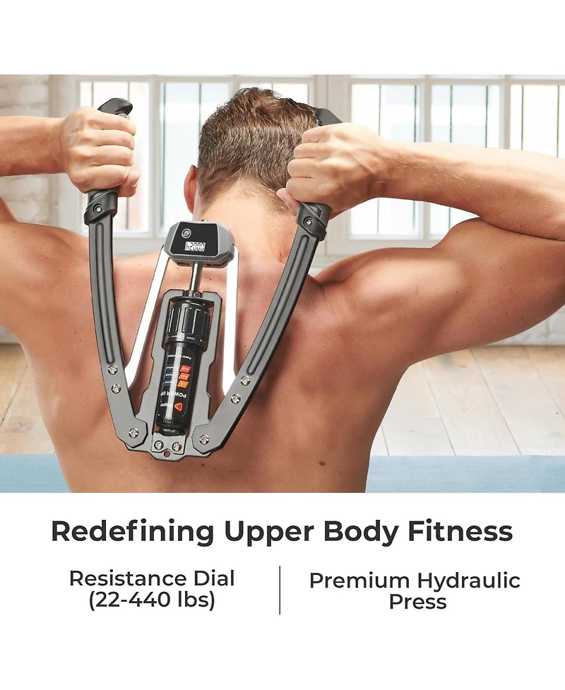 LifePro Adjustable Hydraulic Power Twister - Arm & Chest Exerciser (22-440lbs) for Strength Training