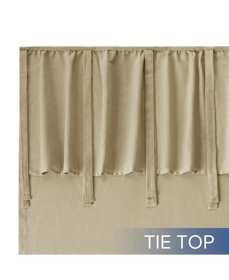 Awesome Home Recycled Cotton Blend Ruffle Tie Top Curtains Pair, Bleached Mauve, 52"×84"
