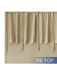 Awesome Home Recycled Cotton Blend Ruffle Tie Top Curtains Pair, Bleached Mauve, 52"×84"