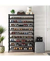 Tribesigns 10 Tiers Shoe Rack, Large Capacity Shoe Organizer, Shoe Shelf for 50 Pair, Large Shoe Rack, Extra Large Shoe Shelf