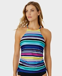 Anne Cole Women's Striped Strappy-Back Tankini Top
