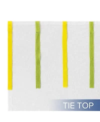 Awesome Home Tabitha Ribbon multi color Tie Top Curtains Pair, 52"×96"