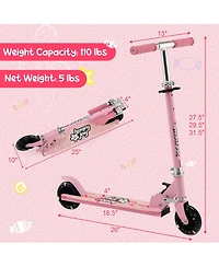 Hongge Folding Kick Scooter with 3 Adjustable Heights for Kids