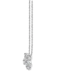 Diamond Starburst 18" Pendant Necklace (1/2 ct. t.w.) in Sterling Silver
