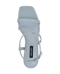Nine West Women's Hanni Strappy Square Toe Kitten Heel Sandals