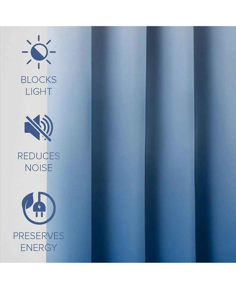 Blackout Grommet Taylor Ombre Curtains Pair, Rainbow