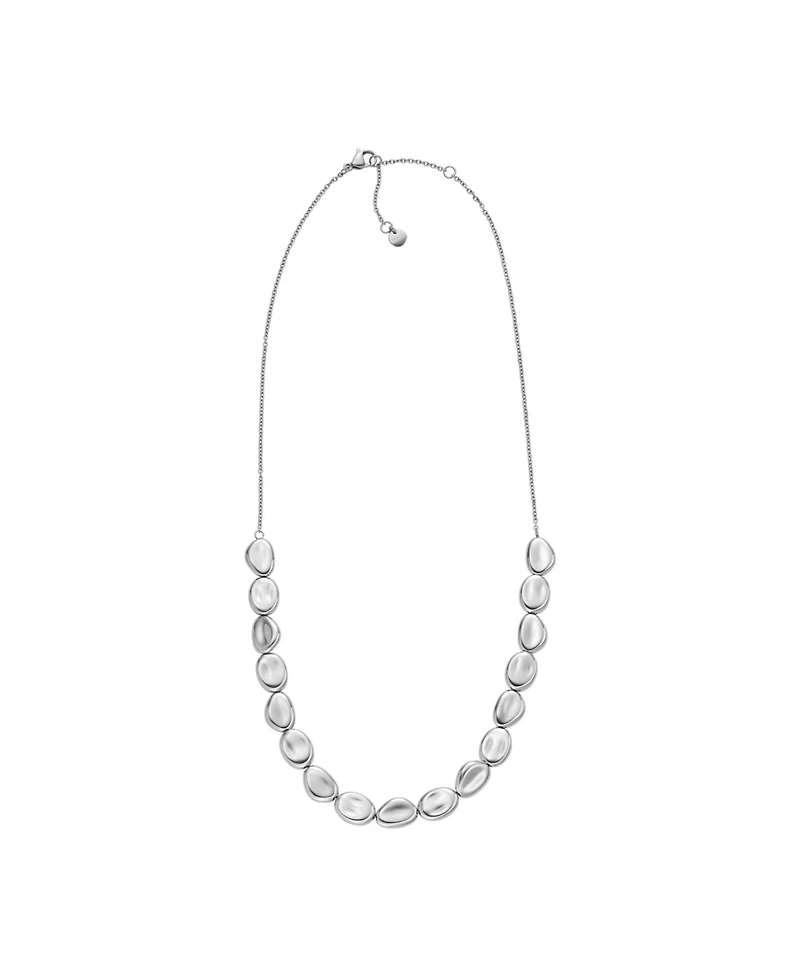 Skagen Women's Anja Pebble Silver Stainless Steel Beaded Necklace