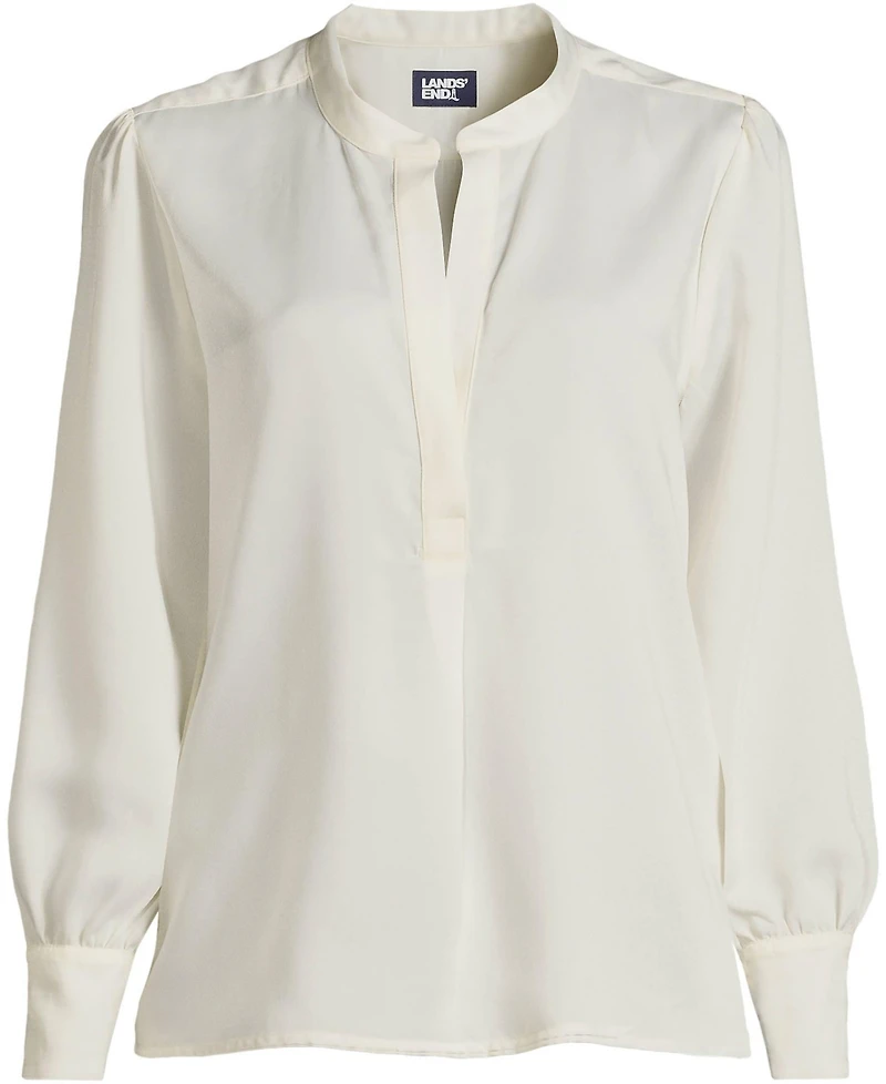 Lands' End Plus Satin Popover Shirt