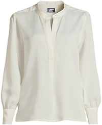 Lands' End Plus Satin Popover Shirt