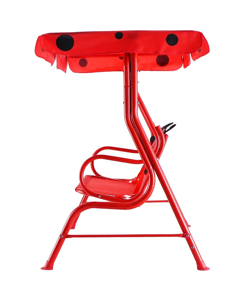 Sugift 2 Person Kids Patio Swing Porch Bench with Canopy
