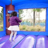 HeroKiddo Enchanted Forest Commercial Grade Bounce House with Dual Slide for Kids and Adults (with Blower), 100% Pvc Vinyl, Basketball Hoop, Outdoor I