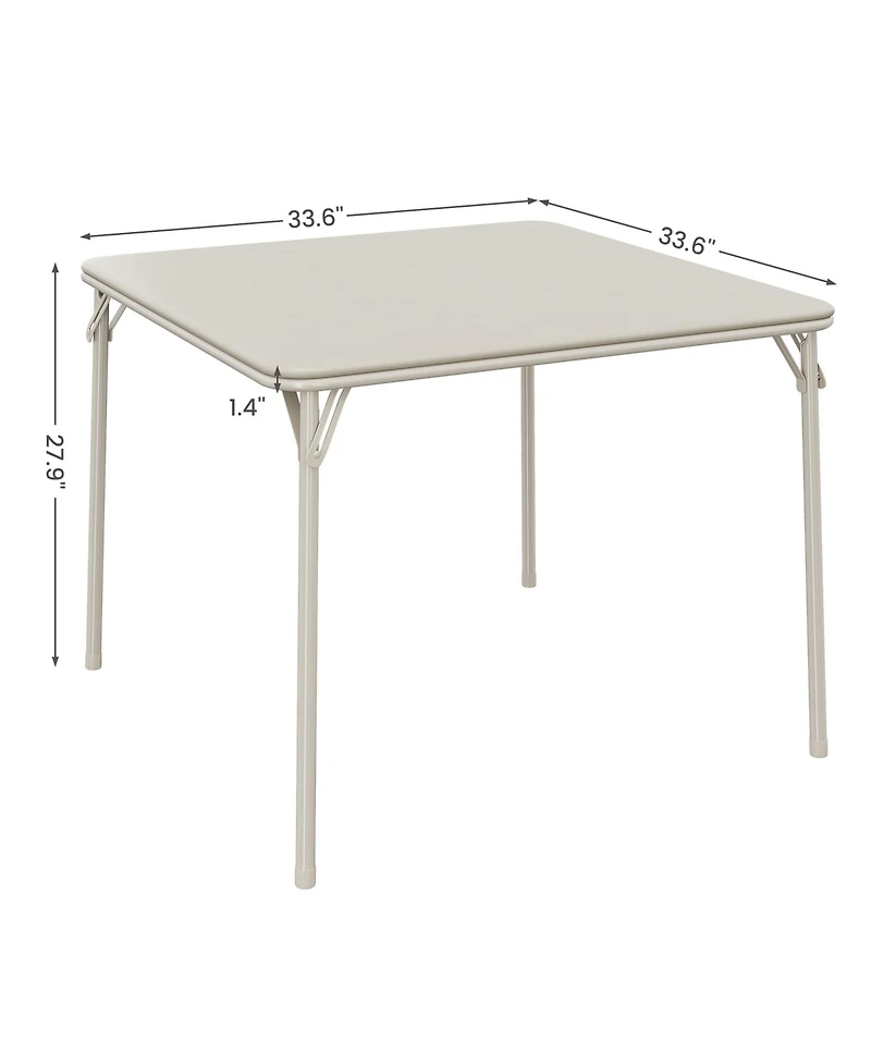 gaomon Folding Table, 33.6 Inch Folding Card Table, Portable Square Folding Table with Pu Soft Cushion,2 chairs