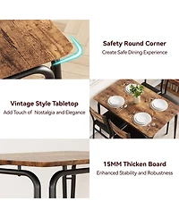 Dining Table for 4, Small Table and Chairs Set of 5, Dinette Set for 4, 5 Piece Kitchen & Dining Room Sets