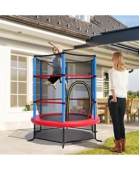 Gymax 55'' Recreational Trampoline for Kids Toddler w/ Enclosure Net