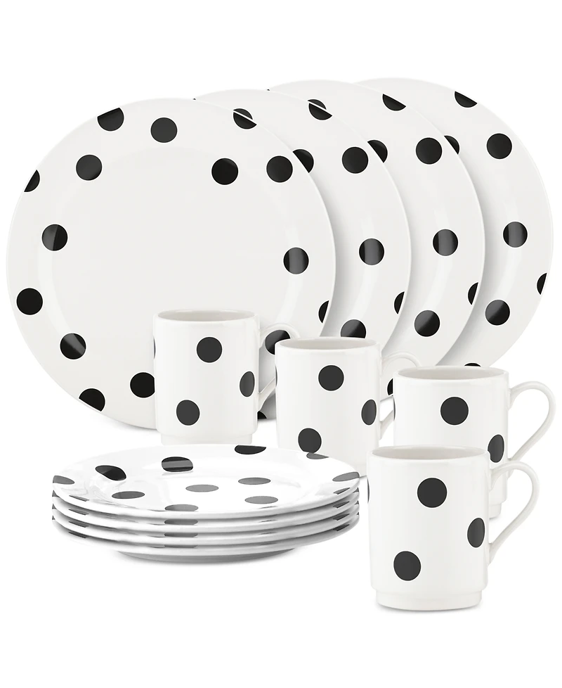 kate spade new york all in good taste Deco Dot 12-Pc. Set, Service for 4