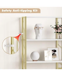 gaomon 6 Tier Bookshelf, Tall Bookcase Freestanding Display Shelf with Metal Frame & Large Storage