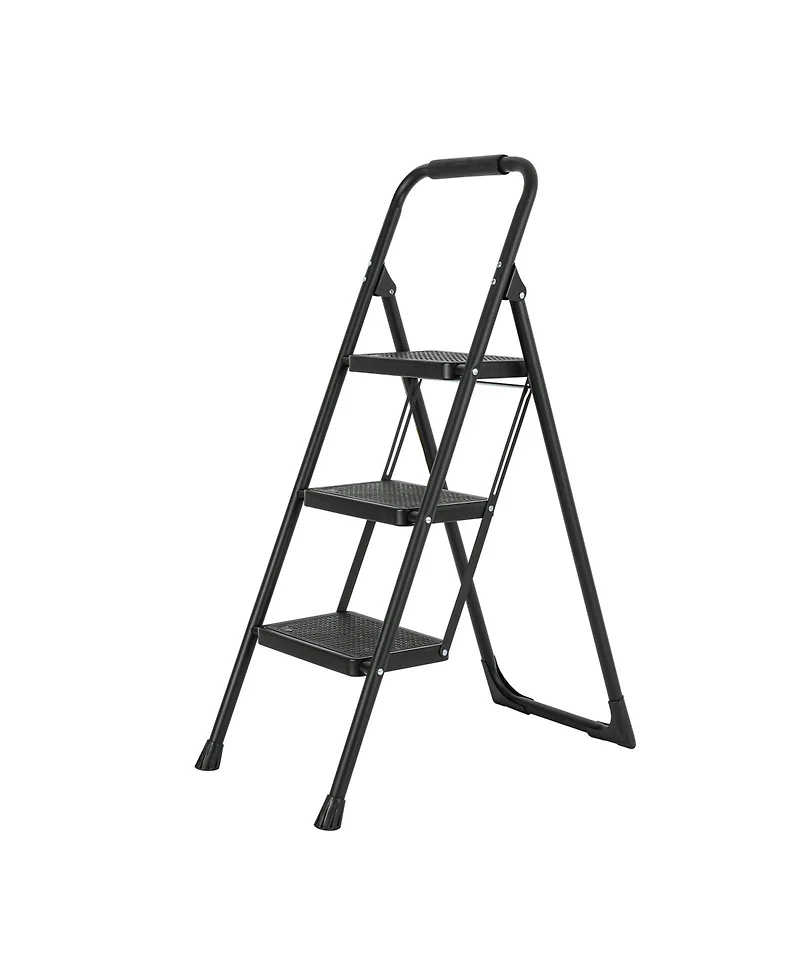 3 Step Ladder Portable Folding Ladder Stool for Adults with Wide Anti-Slip Pedal