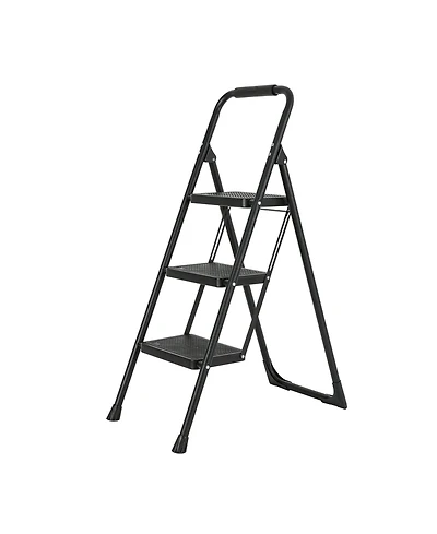 3 Step Ladder Portable Folding Ladder Stool for Adults with Wide Anti-Slip Pedal