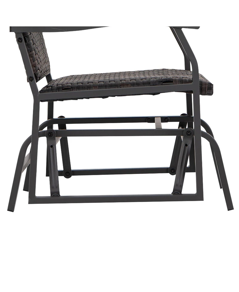 Skonyon 3 Piece Patio Gliding Set with Tempered Glass Coffee Table All Weather