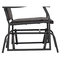 Skonyon 3 Piece Patio Gliding Set with Tempered Glass Coffee Table All Weather
