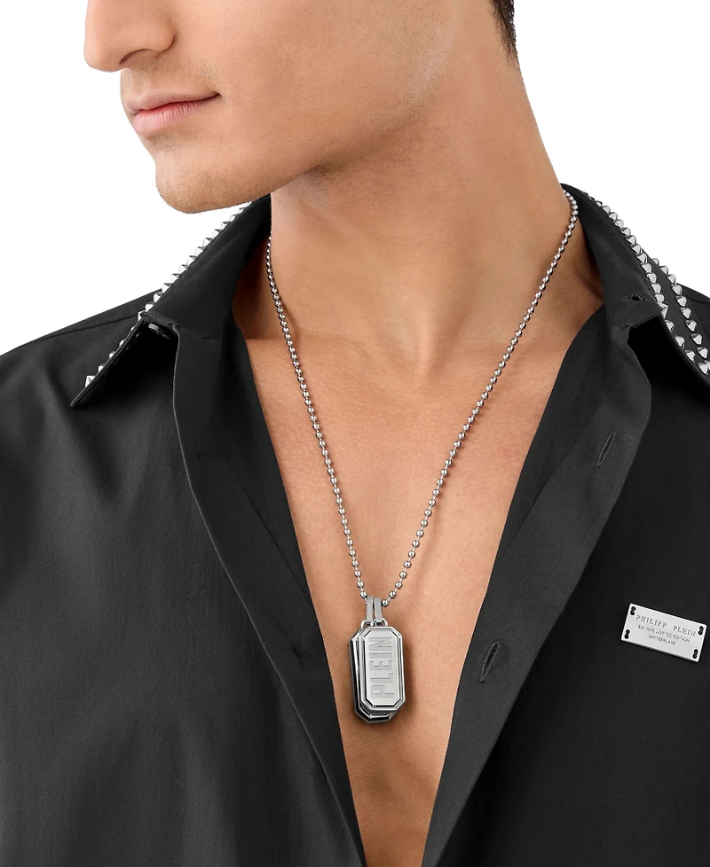 Philipp Plein Men's Double Tag 23-2/3" Pendant Necklace in Stainless Steel