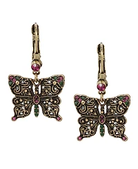 2028 Crystal Butterfly Drop Earrings