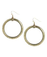 2028 Gold-Tone Textured Hoop Earrings