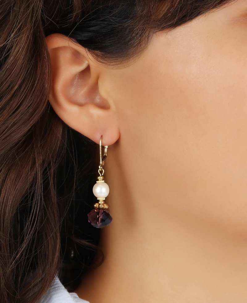 2028 Glass Faux Cultivated Pearl Drop Earrings