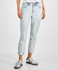 Indigo Rein Juniors' Mid-Rise Light-Wash Cropped Jeans