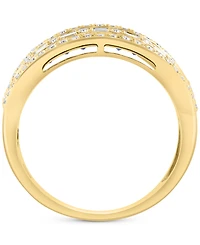 Effy Blue Sapphire (1-1/3 ct. t.w.) & Diamond (3/8 ct. t.w.) Statement Band Ring in 14k Yellow Gold