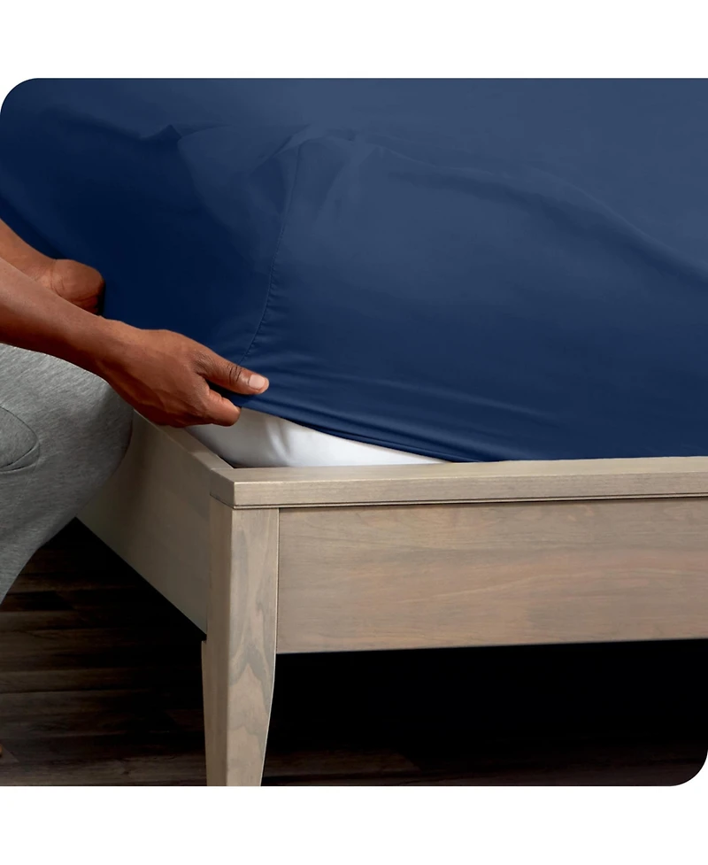 Bare Home Double Brushed Dual Pocket Fitted Sheet Twin