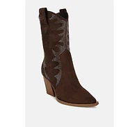 Rag & Co Rambler Rhinestones Embellished Calf Boots