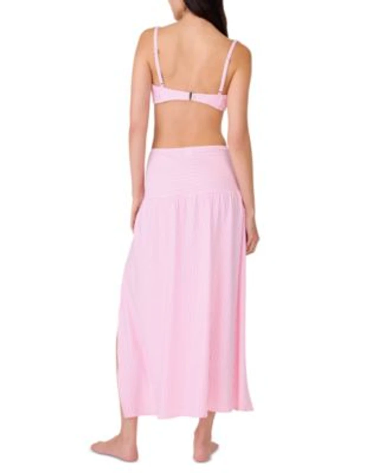 Kate Spade Womens Striped Balconette Underwire Bikini Top Side Tie Cover Up Skirt