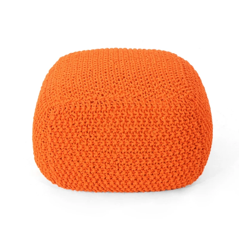 Hollis Knitted Cotton Pouf Cube 20 X 20 X 16 Pouf