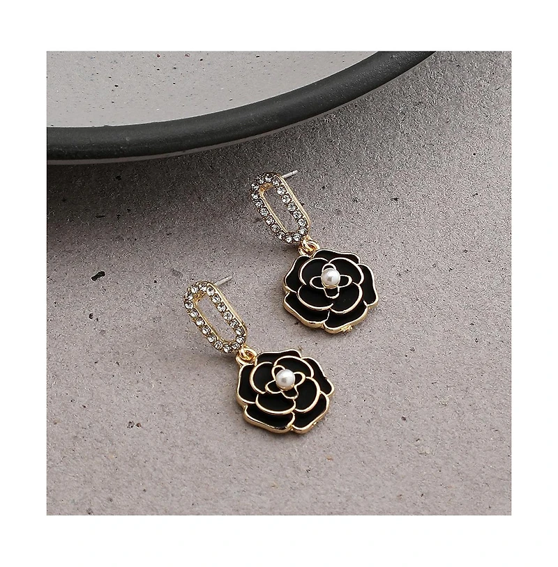 Sohi Women's Rose Drop Earrings