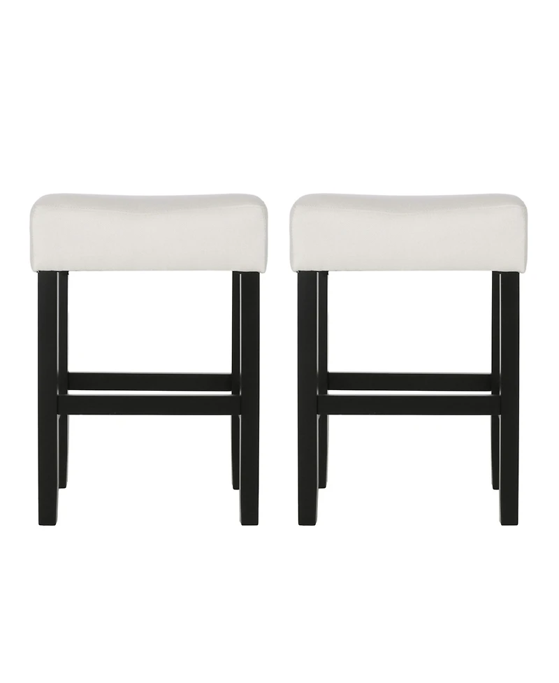 Streamdale Set Of 2, 26.75" Backless Leather Counter Height Barstool, Beige