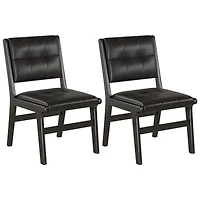 Streamdale Pu Dining Chair Set with Wooden Legs (2)