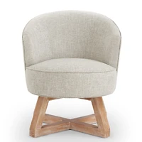 Streamdale Classic Swivel Chair with Linen Fabric