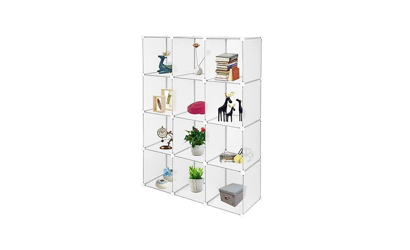Slickblue 12-Cube Storage Organizer - Versatile Bookshelf and Closet Organizer for Home or Office
