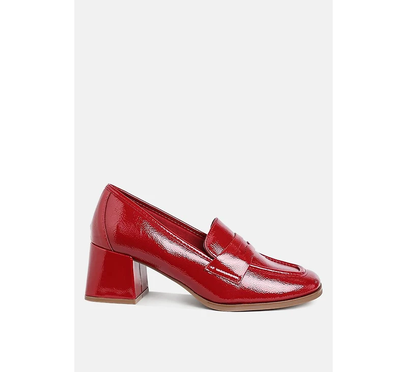 Umdoni Penny Strap Block Heel Loafers